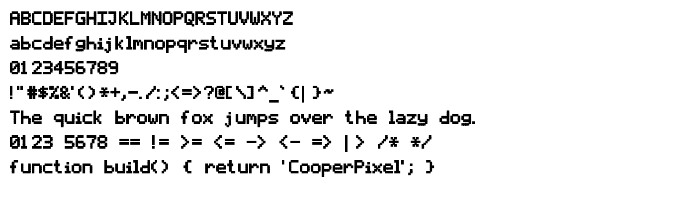 CooperPixel Bold text sample