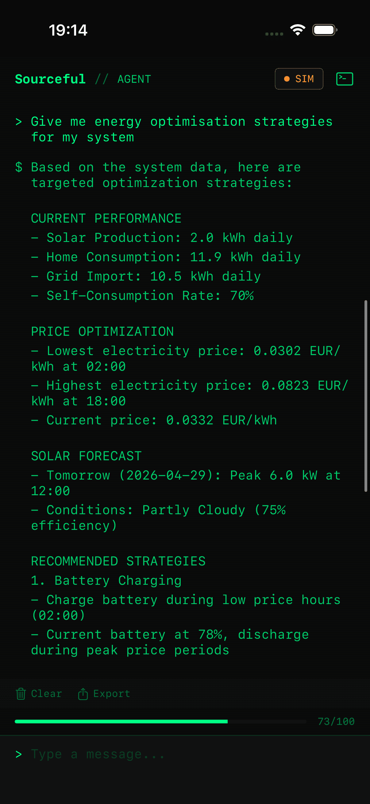 AI-generated optimisation strategy output