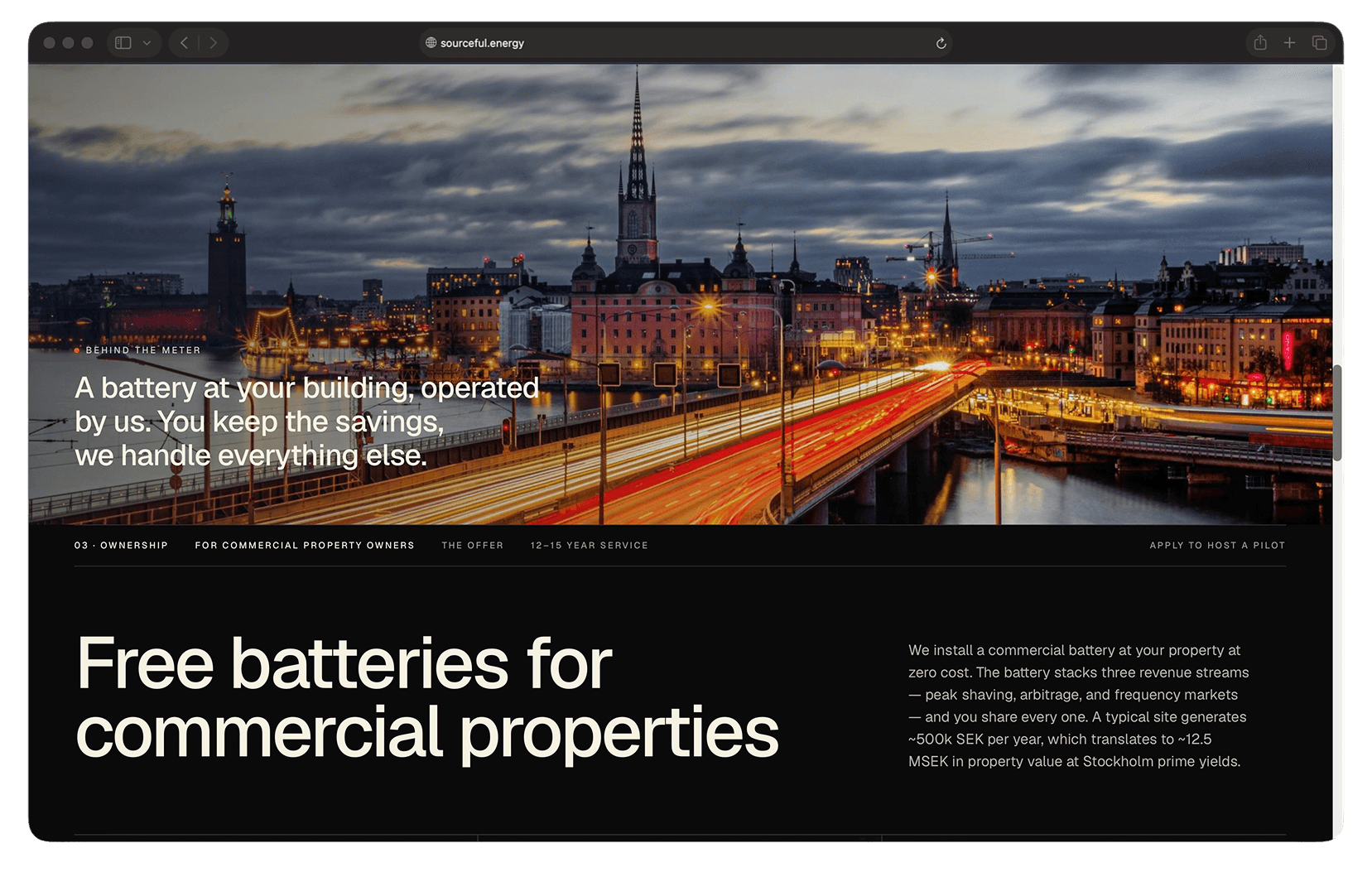 Free batteries for commercial properties