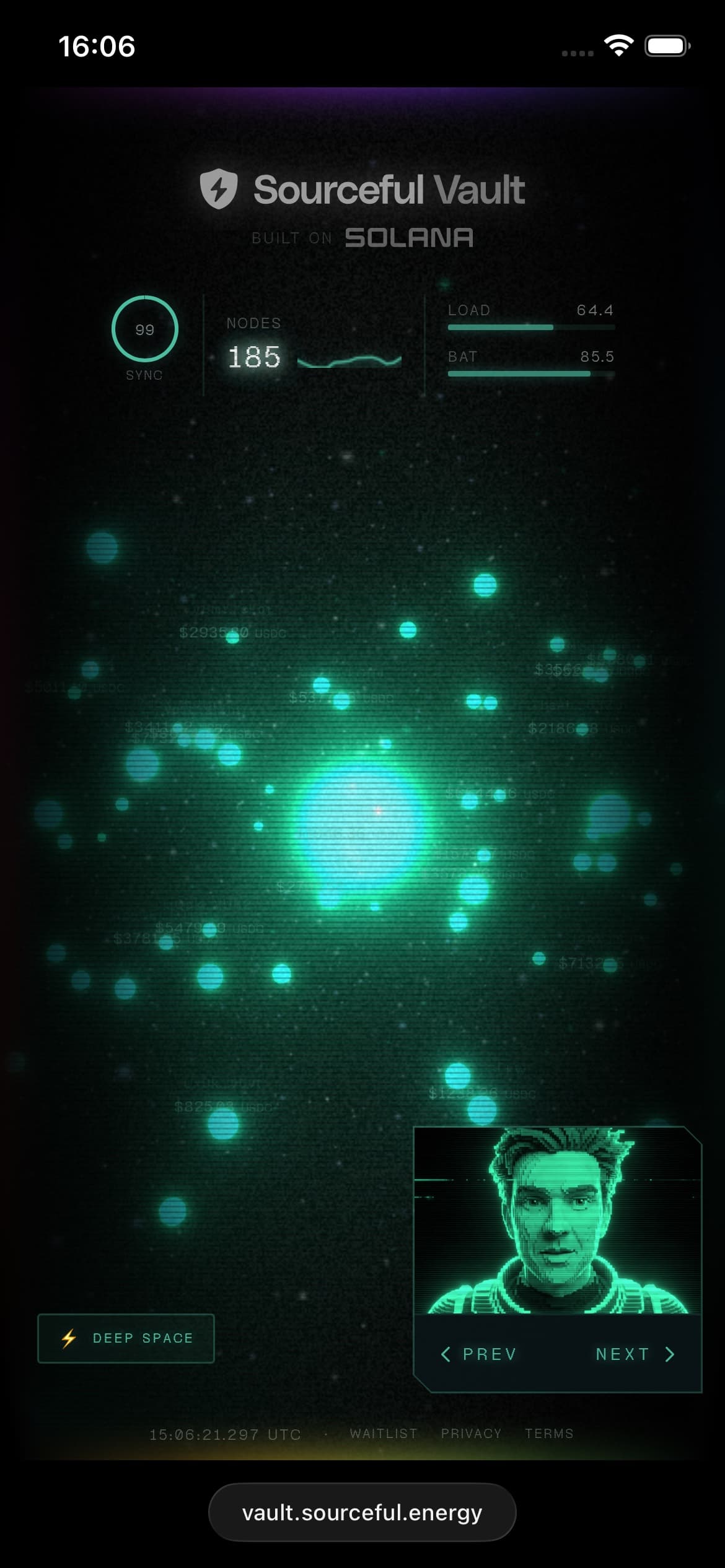 Deep space theme, vaults network
